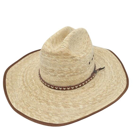 Mint Mens Resistol Genuine Mexican Palm Leaf Cowboy Straw Hat 7 - Picture 1 of 7